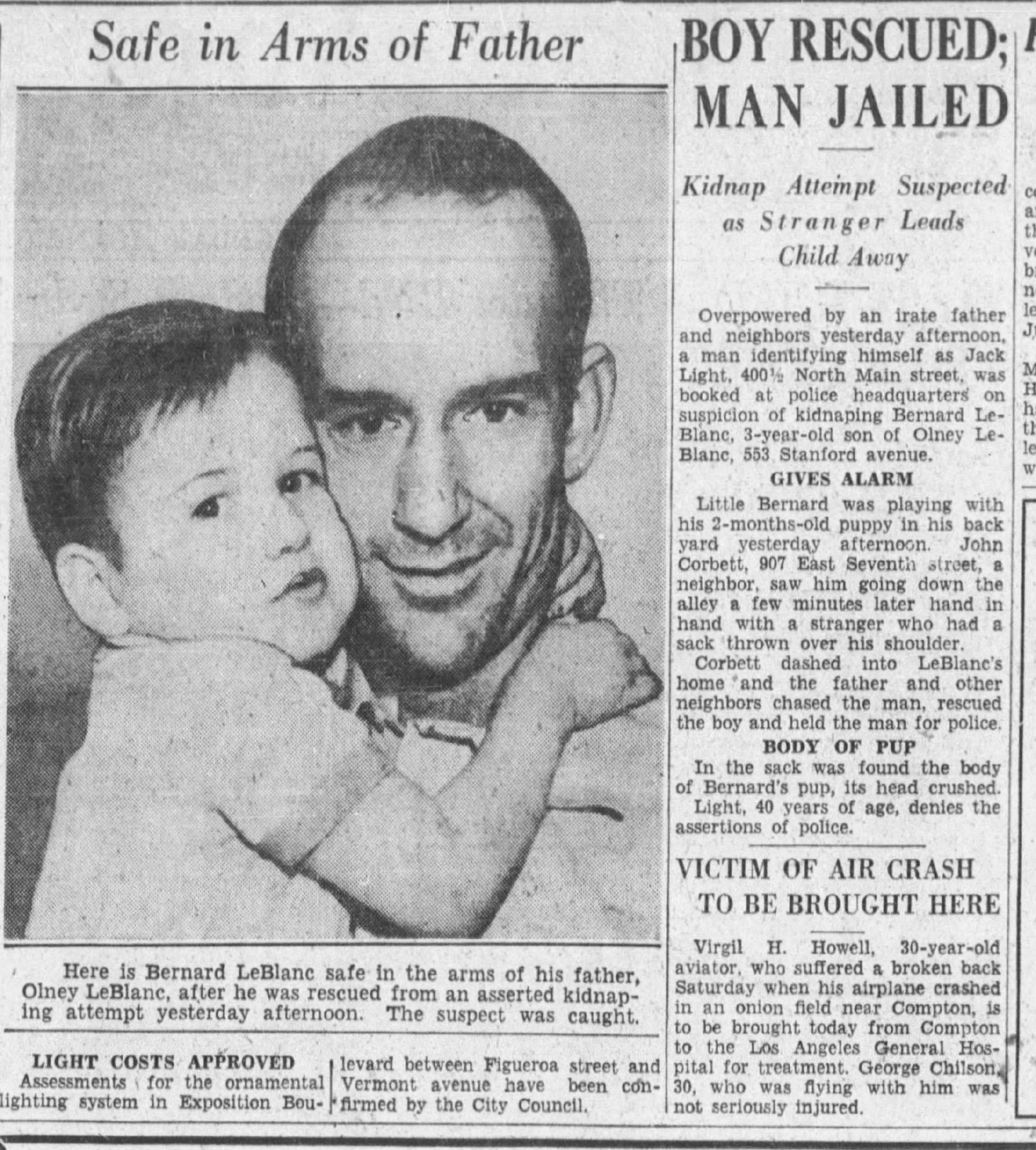 1935 1 bernard saved olney_leblanc_los_angles_times_28_jan_1935
