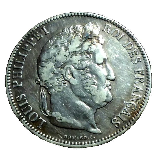 Reverse of an 1833 5 france piece